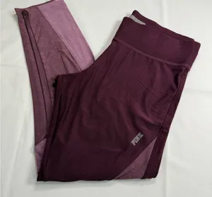 PINK Victoria's Secret Burgundy Leggings‎ thumbnail 1