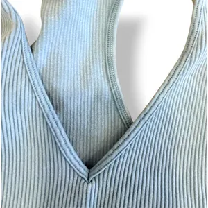 Zenana Light Blue Ribbed Sports Bra Biker Shorts Matching Workout Set L/XL thumbnail 5