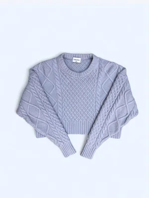 Aritzia Sunday Best Peggy Cropped Sweater grey minimalist coquette romantic 2XS thumbnail 4