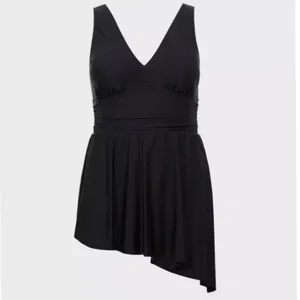 NWT Torrid Black Wireless Short‎ Asymmetrical Swim Dress With Brief Size 2X thumbnail 4