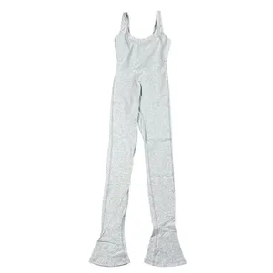 NEW WeWoreWhat Women's Size Small Gray Henley Flare Jumpsuit v6x thumbnail 4