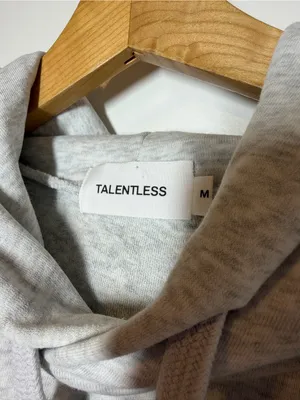 Talentless Women’s Boxing Hoodie in Ash Heather Grey thumbnail 5