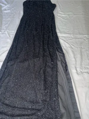 Black Beaded Evening Gown Formal Dress Size Small NWT retails $278 thumbnail 3