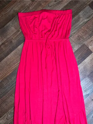 Rolla Coster Strapless Flowing Maxi Dress in Vibrant Pink thumbnail 3