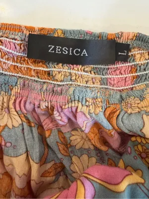 ZESICA Boho Retro Floral Halter Maxi Dress Pink Orange Tiered Sun Dress Large thumbnail 15