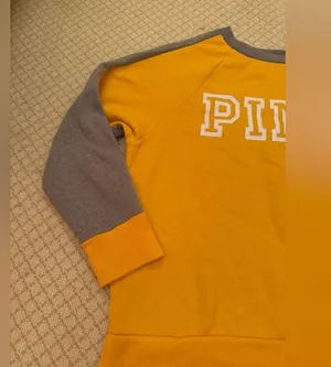 Victoria’s Secret PINK orange grey logo long sleeve women’s size medium thumbnail 4