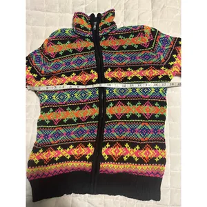 Ralph Lauren Active L-RL Vintage Full Zip Neon Knitted Sweater Size Medium thumbnail 6