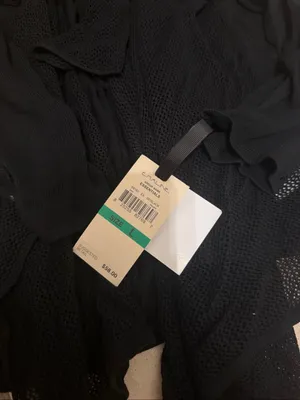 Black Open-Knit Long Sleeve Cardigan thumbnail 2