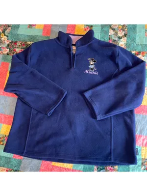 Disney Store Minnie Mouse Woman’s L Navy Blue Fleece Pullover Sweatshirt thumbnail 2