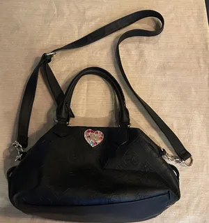 Juicy Couture Glitzed Out Black Hobo Crossbody Satchel Purse‎ Bag Gold y2k gems thumbnail 1