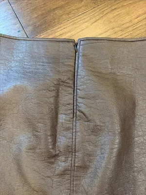 Tuckernuck Brown Faux Leather A-Line Mini Skirt Size XL - C30-121 thumbnail 5