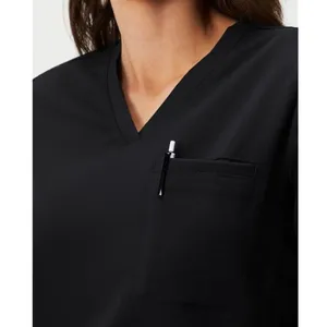 ✨Fabletics Women's Vital 1-Pocket Scrub Black Sz Large Top✨ thumbnail 2