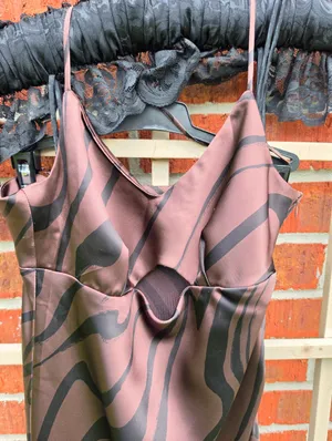 House of Harlow 1960 Brown Cut Out Front Strappy Midi Dress Size Small thumbnail 2