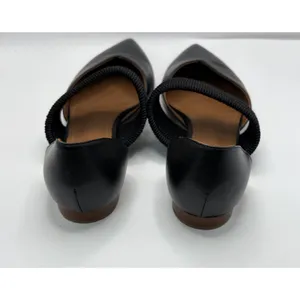 Malone Souliers Maureen‎ Pointed Toe Black Leather Corded Strap Flats Shoes thumbnail 4