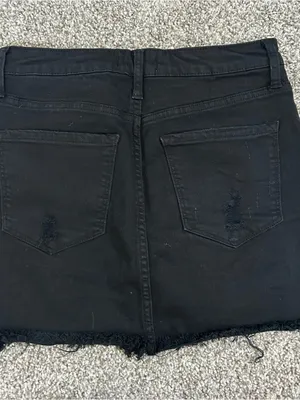 Altar'd State Black Denim Button Front High-Rise Skirt thumbnail 3