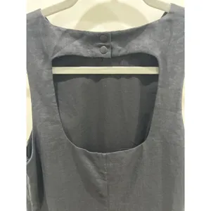 & Other Stories 100% Linen Black Mini Dress w/ Cutout Back Sz 6 thumbnail 7
