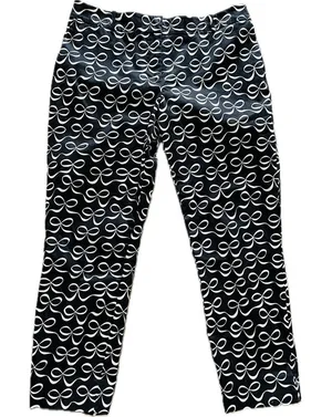 Kate Spade Women's Pants‎ Crop Bow Print Black White 6 thumbnail 1