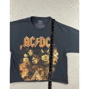 AC/DC Cropped T-Shirt Women M Black Graphic Highway 1979 Tour Band‎ Tee thumbnail 9