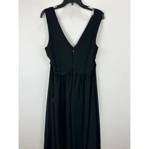 Lulus Thoughts of Hue Black Surplice Maxi Dress Chiffon Formal Evening 1X NWT thumbnail 8