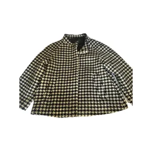 BANANA REPUBLIC Black/White houndstooth Wool Coat Cape Small thumbnail 4