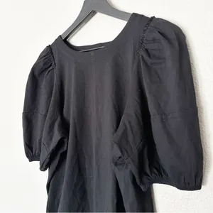 Madewell Top Womens Puff-Sleeve Tee Short Basic Everyday Staple Black Size L NEW thumbnail 5