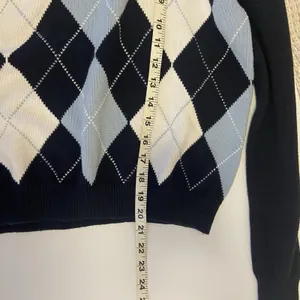 Brandy Melville Blue White Argyle Bernadette‎ Sweater Preppy Y2K Academia 90s thumbnail 8