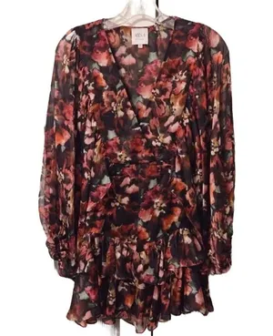 NWT Misa Los Angeles Jolene Libra Fleur Chiffon Mini Dress Size Small thumbnail 9