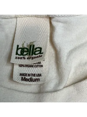 Bella Organic Cotton Tee With Tree Design OEC 2011 White Medium Made In USA 87L thumbnail 2