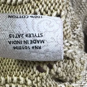 Soft Surroundings Pointelle Open Knit Pullover Sweater Olive Green Boho Size L thumbnail 7