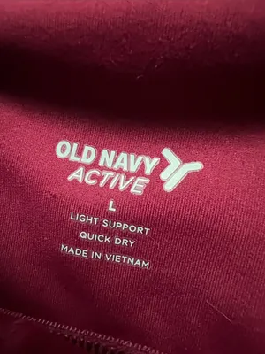 Old Navy One-Shoulder Sports Crop Top - Wine/Burgundy thumbnail 2
