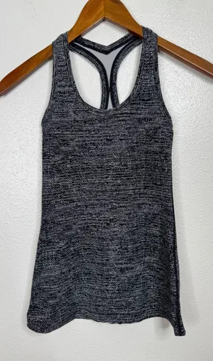 Lululemon Black Variegated Racerback Tank‎ Top thumbnail 1