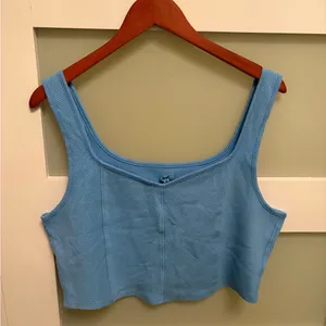 Aerie Blue Ribbed Tank Top Size XXL thumbnail 2