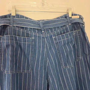 Seven7 Striped Tie Belt Waist Wide Leg Jeans thumbnail 8