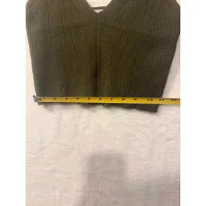 Madewell Brodale Ribbed Sweater Tank Top Womens Medium Kale Green V-Neck‎ Crop thumbnail 10