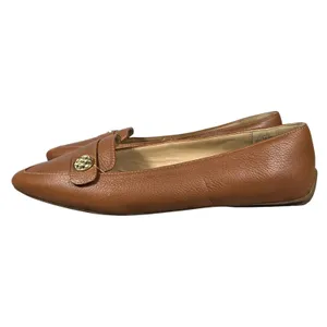 Talbots Womens 8.5 Francesca Tab Driving Moccasins Pebbled Leather Gold Hardware thumbnail 4