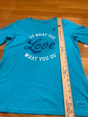 NWOT life is good women’s crusher tee long sleeve top size medium . thumbnail 2