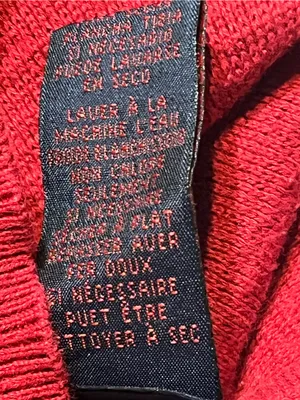 Ralph Lauren 100% cotton red 1/4 zip sweater small VTG Mock-neck knit classic thumbnail 4