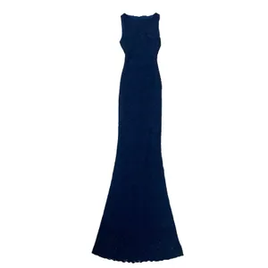 Alice And Olivia Sachi Gown Lace Overlay Long Cocktail Formal Dress Navy Size 2 thumbnail 5