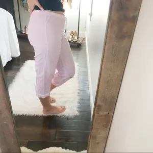 Victoria’s Secret pink striped drawstring pajamas thumbnail 3