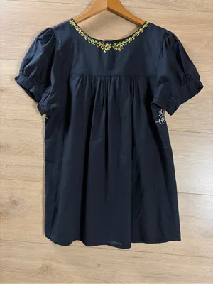 TRAMP Women’s embroidered Peasant Top Large Black thumbnail 7
