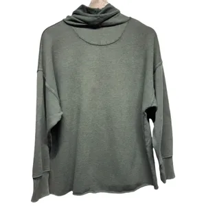Aerie Women Sz M‎ Cowl Neck Oversized Sweatshirt Green Boho Pullover thumbnail 2