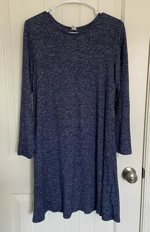 NWOT | Old Navy women’s blue soft‎ knit long sleeve dress — small thumbnail 1