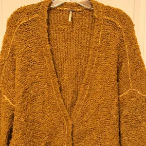 Free People Boucle Oversized Cardigan Sweater thumbnail 4