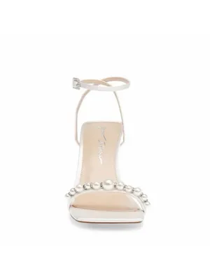 Betsey Johnson SB-Jacy Ivory Pearl-Embellished Ankle Strap Heels size 7.5 thumbnail 3