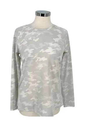 Spanx Better Base Crew Long Sleeve Camo Print Athleisure Activewear Top Large thumbnail 1