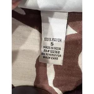 CZ Cover Ups Women's 3/4 Sleeve Leaf Print Tunic Brown & Cream swim cover Small thumbnail 6
