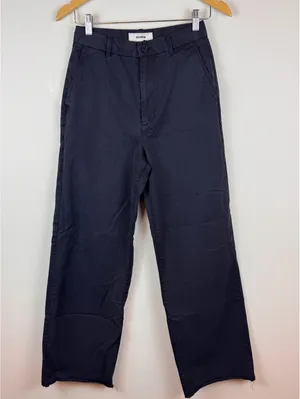 Buck Mason Women’s Black Straight Leg Cotton Lyocell Pants Size 25 Raw Hem thumbnail 3