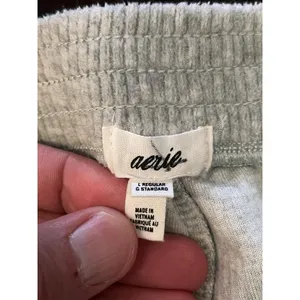 Aerie Pants Womens Large Gray Knit Wide Leg Lounge Sweatpants Elastic Waist thumbnail 8