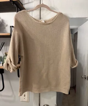 H&M Beige Lightweight Knit Sweater thumbnail 1
