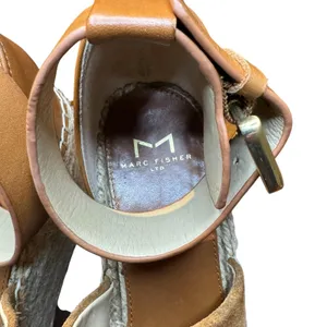 Marc Fisher LTD Shoes Womens Size 7.5 Brown Suede Espadrille‎ Wedge Sandals thumbnail 3